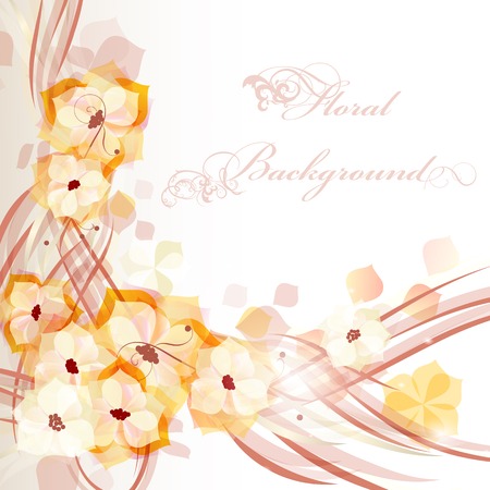 Abstract colorful vector background  with flowers  for design のイラスト素材