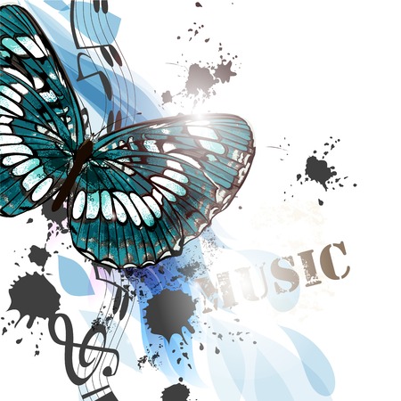 Vector  fashion illustration with butterfly for designのイラスト素材