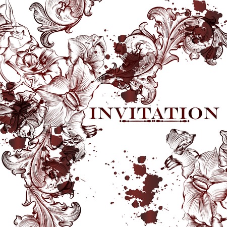 Elegant classic wedding invitation or menu  Retro vectorのイラスト素材