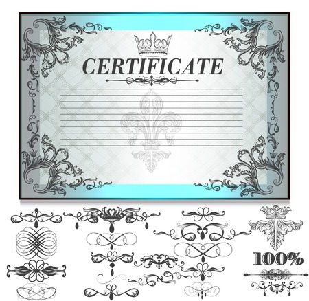 Certificate or coupon for document design  Certificate vector collectionのイラスト素材