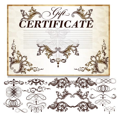 Certificate or coupon for document design  Certificate vector collectionのイラスト素材