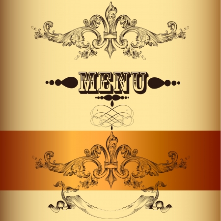 Elegant classic wedding invitation or menu  Retro vectorのイラスト素材
