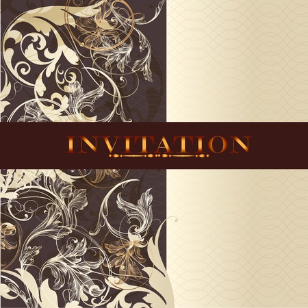 Elegant classic wedding invitation card  Retro vectorのイラスト素材
