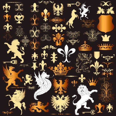 Luxury heraldic elements for  vintage heraldic designのイラスト素材