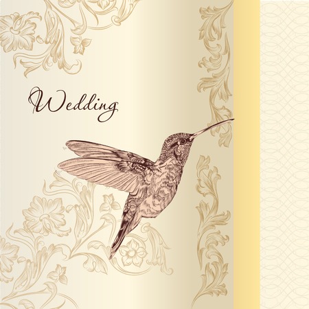 Vector hand drawn invitation design in classic floral styleのイラスト素材