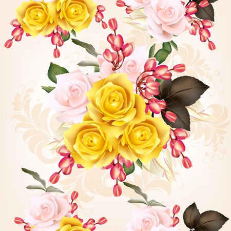 seamless pattern for wallpaper design with flowersのイラスト素材