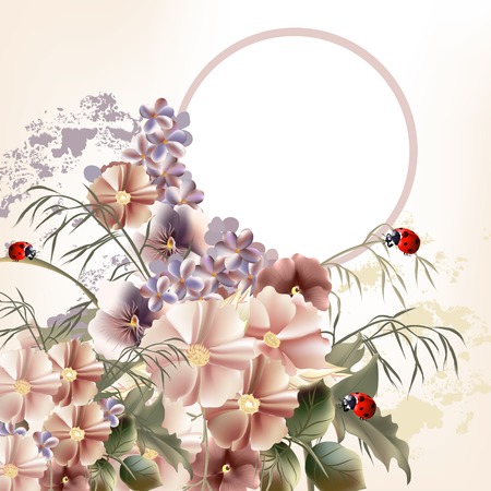 cute flowers in vintage style for designのイラスト素材