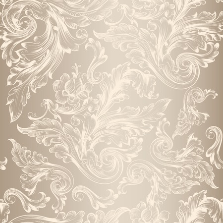 Vector seamless pattern for wallpaper design with swirlsのイラスト素材