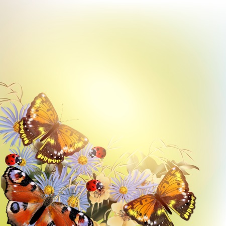 Vector cute flowers in vintage style for designのイラスト素材