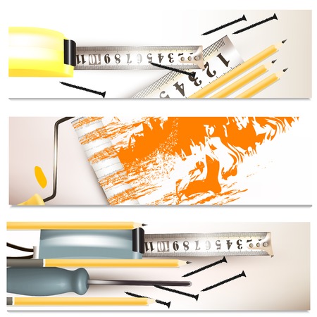 Business backgrounds set with repair instrumentsのイラスト素材