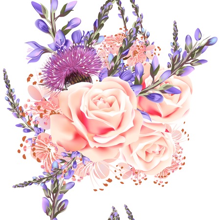 Vector seamless pattern for wallpaper design with flowersのイラスト素材