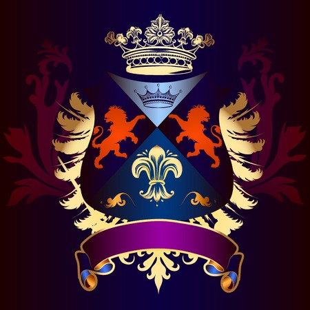 Heraldic shield in vintage style for designのイラスト素材