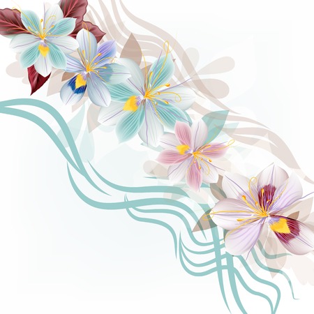 Clear floral background with hyacinth flowersのイラスト素材