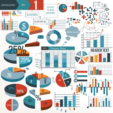 Infographic and diagram business design elements vector setのイラスト素材