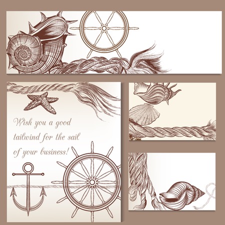 Corporate identity templates nautical themeのイラスト素材