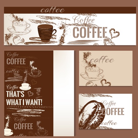 Corporate identity templates with coffeeのイラスト素材