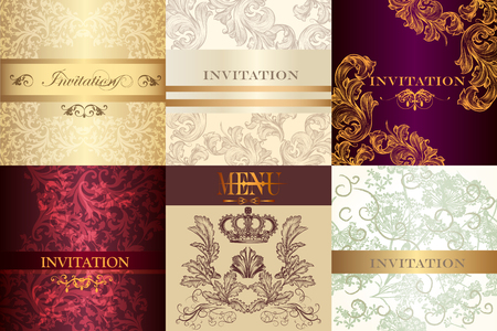 Big set of vector invitations for designのイラスト素材