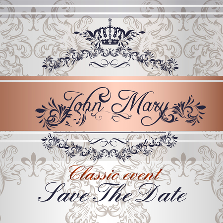 Elegant wedding  invitation card in luxury style for designのイラスト素材