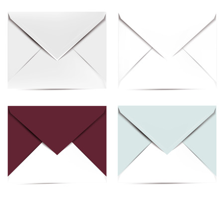 Collection of vector realistic clean mock up envelope for designのイラスト素材