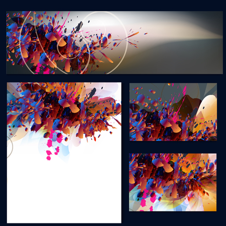 Corporate floral identity templates with abstract foliage and spots for designのイラスト素材