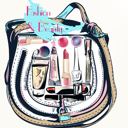 Fashionable hand drawn female bag.のイラスト素材