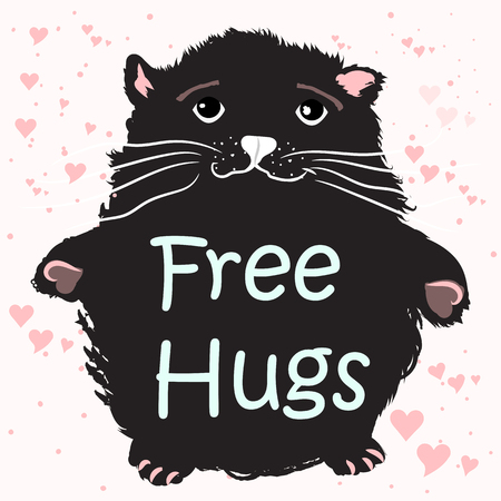 Cute cat free hugsのイラスト素材