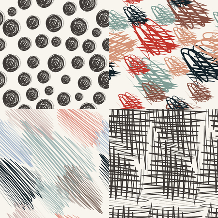 Abstract set of vector seamless pattern for designのイラスト素材