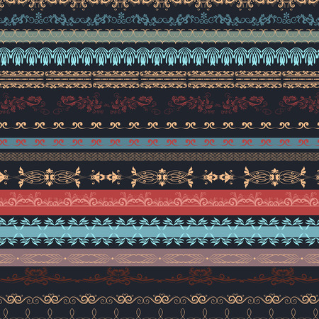 Fabric pattern in ethnic vintage styleのイラスト素材