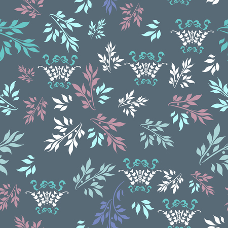 Floral vintage vector ornamental pattern for fabricのイラスト素材