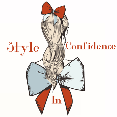 Fashion illustration with girl. Style in confidenceのイラスト素材