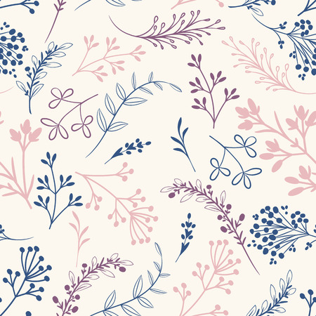 Cute simple rustic wallpaper pattern with  floralsのイラスト素材
