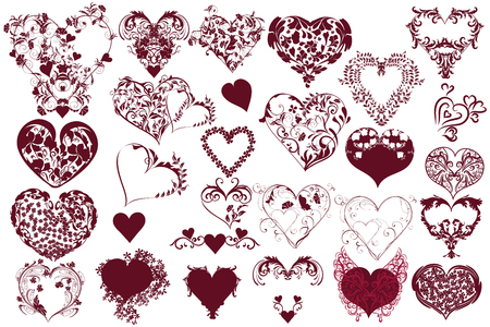 Huge collection of vector hearts for designのイラスト素材