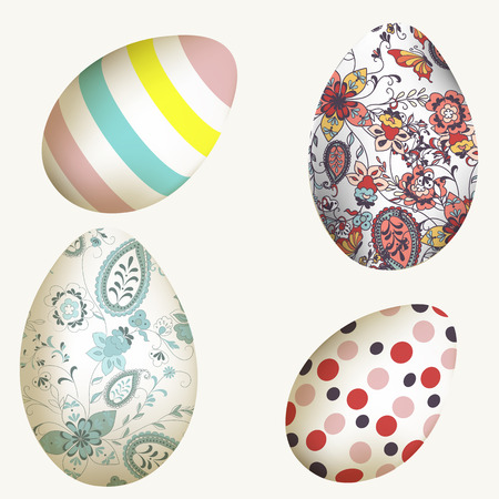 Collection of vector decorated Easter eggs for designのイラスト素材