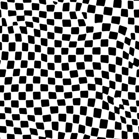Vector Optical Illusion Black and White Seamless Patternのイラスト素材
