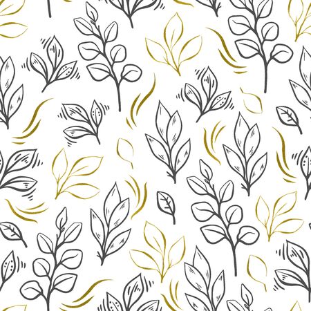 Linear floral seamless patternの写真素材