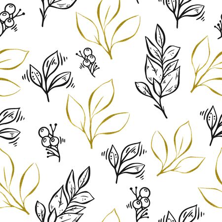 Linear floral seamless patternの写真素材
