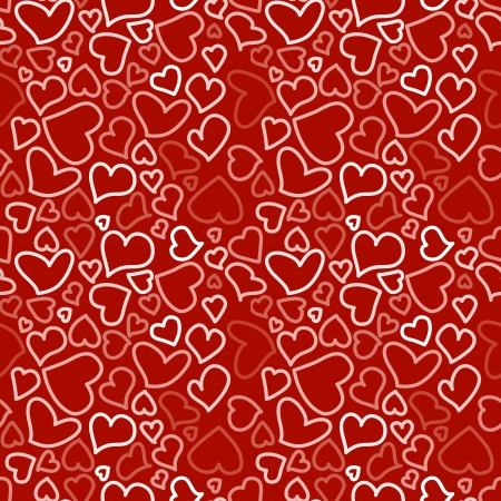 Seamless background with sketchy hearts EPS 10の写真素材
