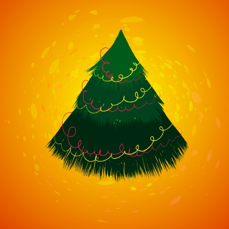 Christmas card with sketch New year tree EPSの写真素材