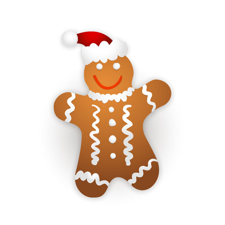 Vector illustration of gingerbread man on a white background.の写真素材