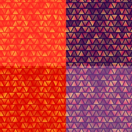 Different colors seamless abstract triangles backgrounds setの写真素材