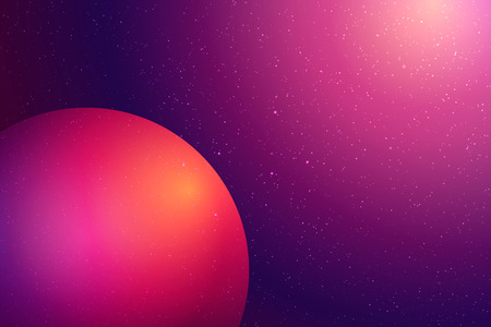 Colorful planet in space vector abstract background illustrationのイラスト素材