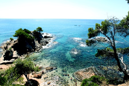 The coastline of the Costa Brava in Spainの写真素材