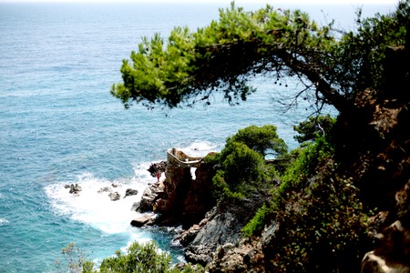 The coastline of the Costa Brava in Spainの写真素材