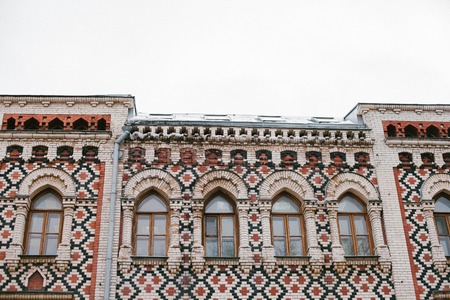 Brick old building in the center of Moscowの写真素材