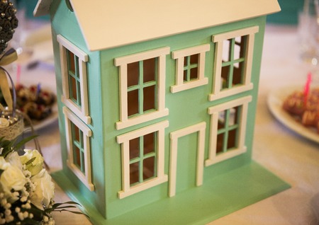 Toy House Green. Wedding decor. Eco decorの写真素材