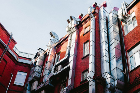 The old brick building with Windowsの写真素材