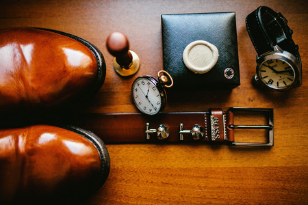Set of accessories for the groom. Weddingの写真素材