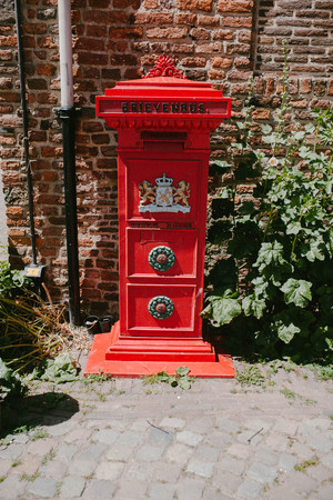 Red old post officeの写真素材