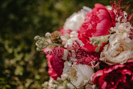 Wedding rings wedding bouquet