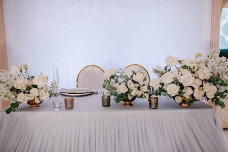 Decoration flower wedding tableの写真素材